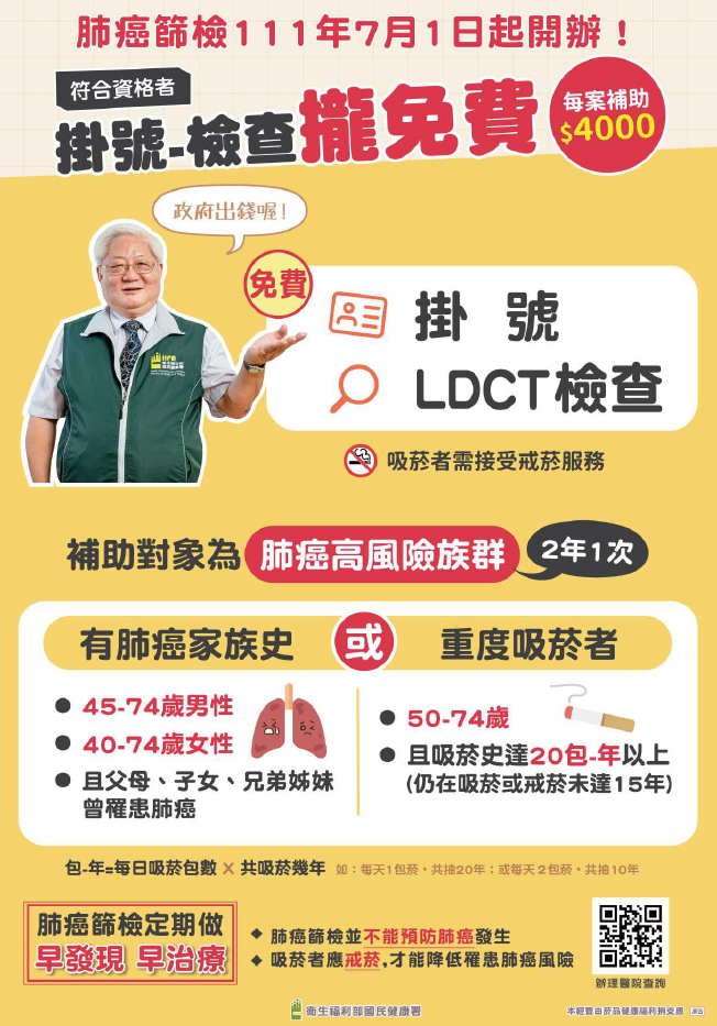 免費LDCT肺癌篩檢服務
