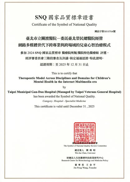 SNQ-網路多媒體世代下跨專業與跨場域的兒童心智治療模式